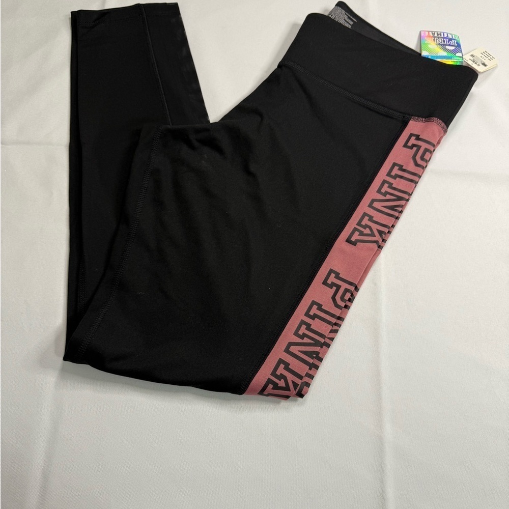 Victoria's Secret Black and Pink Leggings Sleek Design